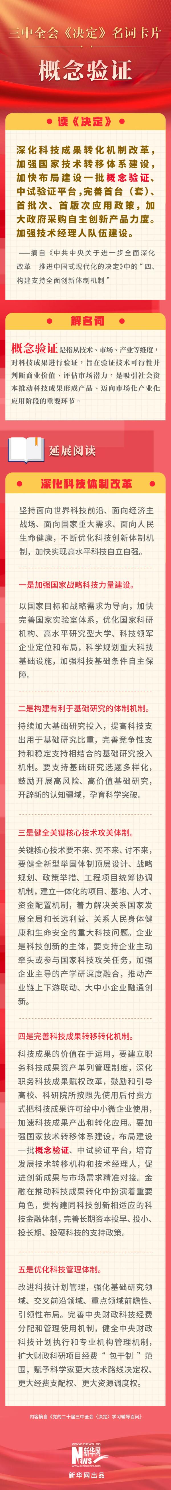 学习贯彻党的二十届三中全会精神 | 三中全会《决定》名词卡片天天学：概念验证